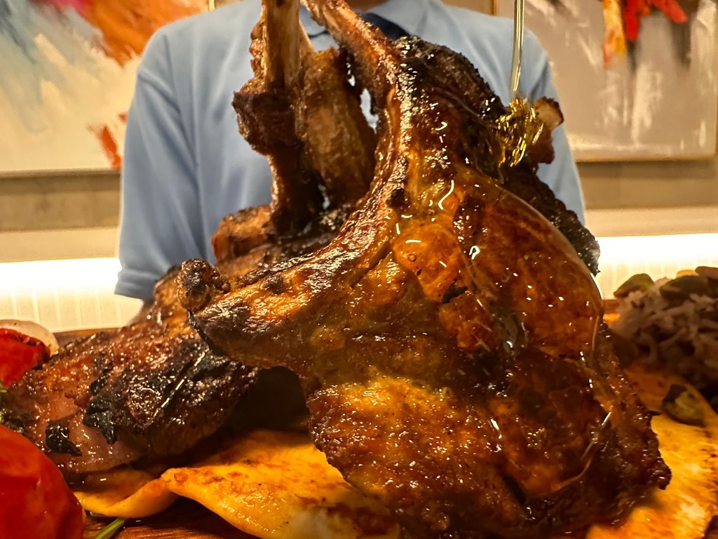 Ribs steak with honey