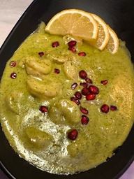 Pesto shrimp with rice