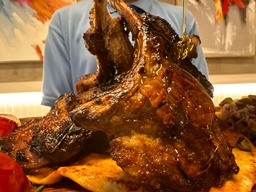 Ribs steak with honey